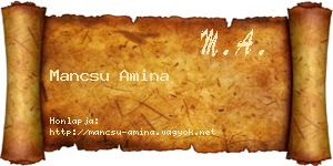 Mancsu Amina névjegykártya